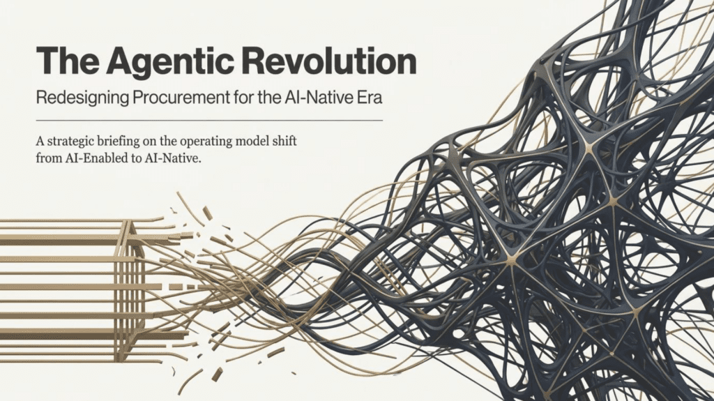 Illustration symbolizing disruption and transformation in procurement for the AI-native era.