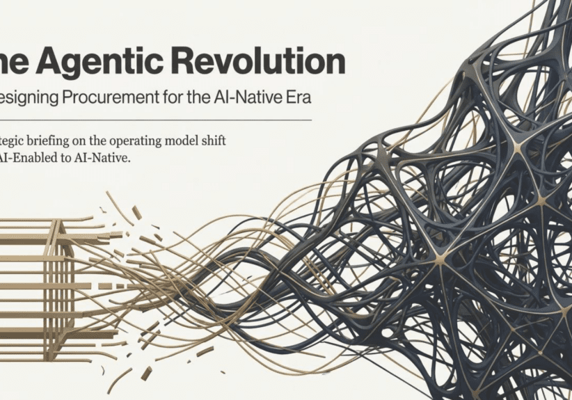 Illustration symbolizing disruption and transformation in procurement for the AI-native era.